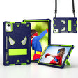 For Lenovo Tab M11/ Xiaoxin Pad 11 2024 Fold-Holder Spider Silicone Hybrid PC Tablet Case(Navy Yellow Green) - Lenovo by PMC Jewellery | Online Shopping South Africa | PMC Jewellery | Buy Now Pay Later Mobicred
