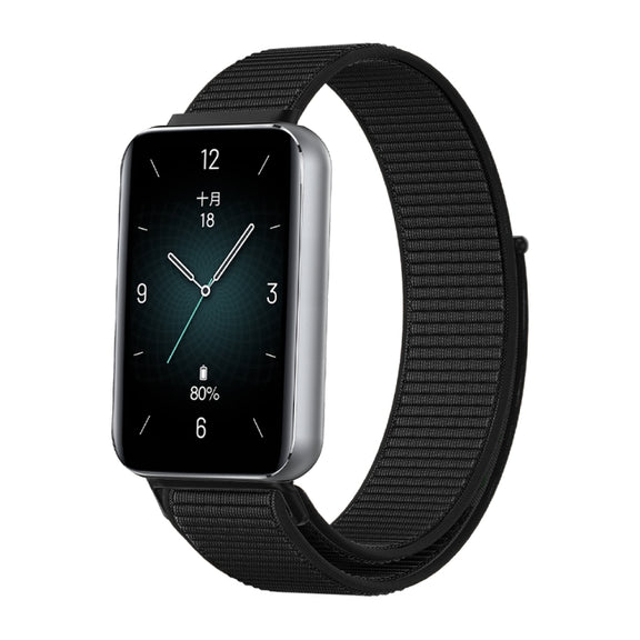 For Honor Band 9 Woven Nylon Loop Watch Band(Black)