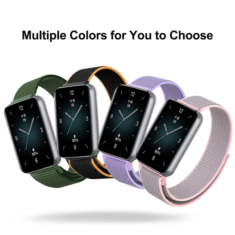 For Honor Band 9 Woven Nylon Loop Watch Band(Pinkish)