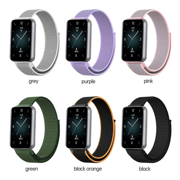 For Honor Band 9 Woven Nylon Loop Watch Band(Pinkish)