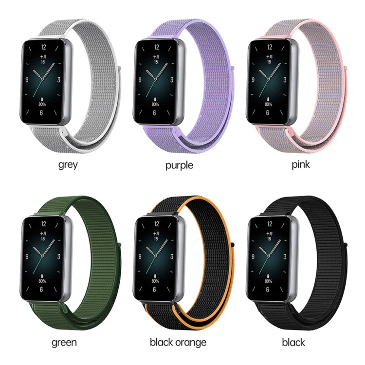 For Honor Band 9 Woven Nylon Loop Watch Band(Pinkish)