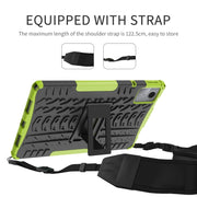 For Lenovo Tab M11/ Xiaoxin Pad 11 2024 Tire Texture TPU Hybrid PC Tablet Case with Holder(Blue)
