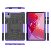 For Lenovo Tab M11/ Xiaoxin Pad 11 2024 Tire Texture TPU Hybrid PC Tablet Case with Holder(Purple)
