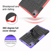 For Lenovo Tab M11/ Xiaoxin Pad 11 2024 Tire Texture TPU Hybrid PC Tablet Case with Holder(Purple)