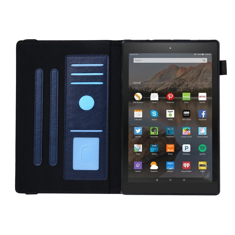 For Amazon Kindle Fire HD10 2017/2019 Extraordinary Series Smart Leather Tablet Case(Royal Blue)