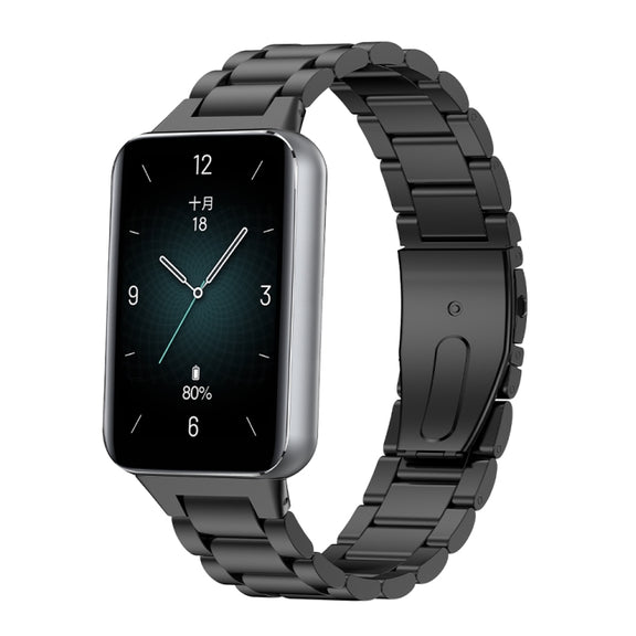 For Honor Band 9 Three Strains Metal Watch Band(Black)