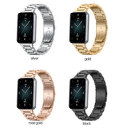 For Honor Band 9 Three Strains Metal Watch Band(Black)