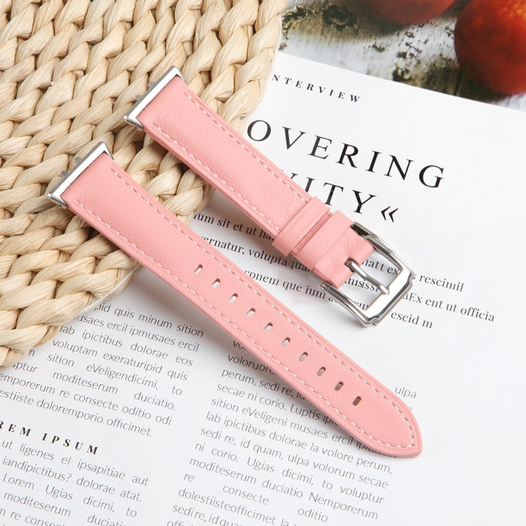 For Honor Band 9 Genuine Leather Watch Band(Pink)