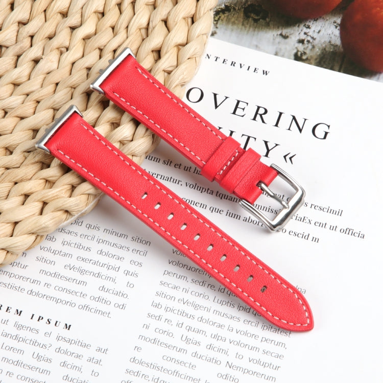 For Honor Band 9 Genuine Leather Watch Band(Red)