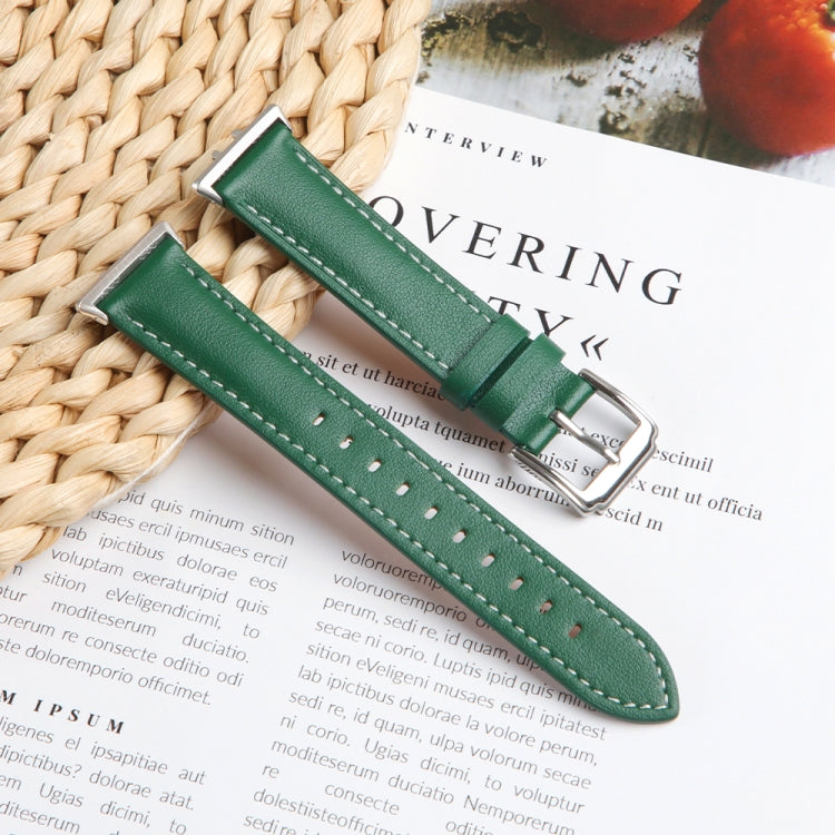 For Honor Band 9 Genuine Leather Watch Band(Green)