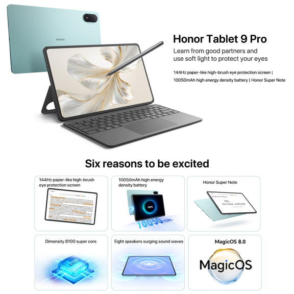 Honor Pad 9 Pro 12.1 inch WiFi, 8GB+256GB, MagicOS 8.0 Dimensity 8100 Octa Core, Not Support Google Play(Grey)
