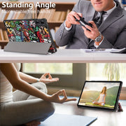 For Xiaomi Redmi Pad Pro 12.1 Custer Painted 3-Fold Stand Leather Smart Tablet Case(Graffiti)