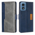 For Motorola Moto G Play 4G 2024 Contrast Color Side Buckle Leather Phone Case(Blue + Grey) - Motorola Cases by PMC Jewellery | Online Shopping South Africa | PMC Jewellery | Buy Now Pay Later Mobicred