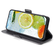 For Motorola Edge 5G 2024 Contrast Color Side Buckle Leather Phone Case(Black + Grey)