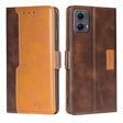 For Motorola Edge 5G 2024 Contrast Color Side Buckle Leather Phone Case(Dark Brown + Gold) - free shipping - PMC Jewellery - Order now!