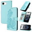 For iPhone 16e Datura Flower Embossed Flip Leather Phone Case(Light Blue) - free shipping - PMC TechLife - Order now!