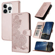 For iPhone 16 Pro Datura Flower Embossed Flip Leather Phone Case(Rose Gold) - iPhone 16 Pro Cases by PMC TechLife | Online Shopping South Africa | PMC TechLife | Buy Now Pay Later Mobicred