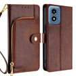 For Motorola Moto G Play 4G 2024 Zipper Bag Leather Phone Case(Brown) - Motorola Cases by PMC Jewellery | Online Shopping South Africa | PMC Jewellery | Buy Now Pay Later Mobicred
