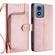 For Motorola Moto G Play 4G 2024 Zipper Bag Leather Phone Case(Rose Gold) - Motorola Cases by PMC Jewellery | Online Shopping South Africa | PMC Jewellery | Buy Now Pay Later Mobicred