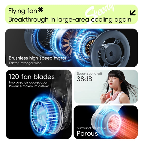 MF089 Speedy Neck Band Electric Fan(White)