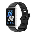 For Samsung Galaxy Fit 3 Mijobs Flat Hole Silicone Watch Band(Black+Silver) - free shipping - PMc TechLife - Order now!