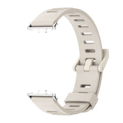 For Samsung Galaxy Fit 3 Mijobs Flat Hole Silicone Watch Band(Grey+Silver)