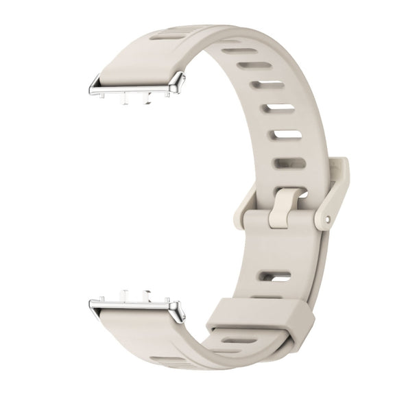 For Samsung Galaxy Fit 3 Mijobs Flat Hole Silicone Watch Band(Grey+Silver)