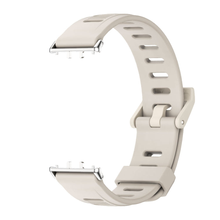 For Samsung Galaxy Fit 3 Mijobs Flat Hole Silicone Watch Band(Grey+Silver)