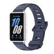 For Samsung Galaxy Fit 3 Mijobs Flat Hole Silicone Watch Band(Midnight Blue+Silver) - free shipping - PMc TechLife - Order now!