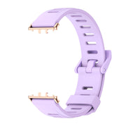 For Samsung Galaxy Fit 3 Mijobs Flat Hole Silicone Watch Band(Purple+Rose Gold)