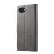 LC.IMEEKE Calf Texture Horizontal Flip Leather Case For iPhone 16e(Grey)