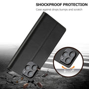 LC.IMEEKE Calf Texture Horizontal Flip Leather Case For iPhone 16 Pro Max(Black)