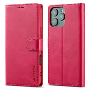 LC.IMEEKE Calf Texture Horizontal Flip Leather Case For iPhone 16 Pro Max(Red)