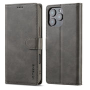LC.IMEEKE Calf Texture Horizontal Flip Leather Case For iPhone 16 Pro Max(Grey)