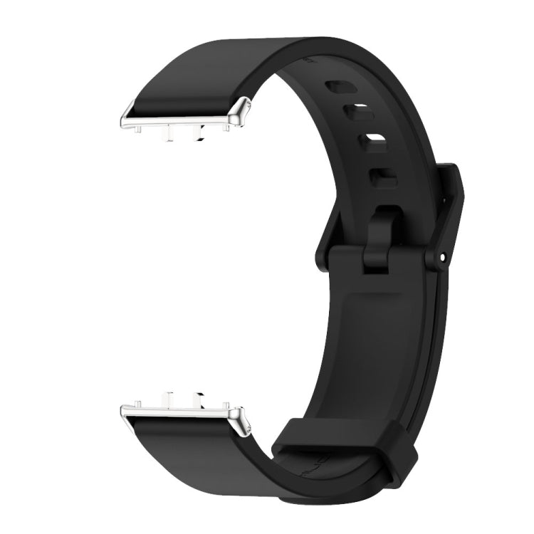 For Samsung Galaxy Fit 3 Mijobs Silicone Watch Band(Black+Silver)
