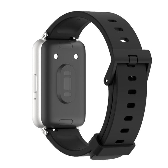 For Samsung Galaxy Fit 3 Mijobs Silicone Watch Band(Black+Silver)