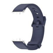For Samsung Galaxy Fit 3 Mijobs Silicone Watch Band(Midnight Blue+Silver)