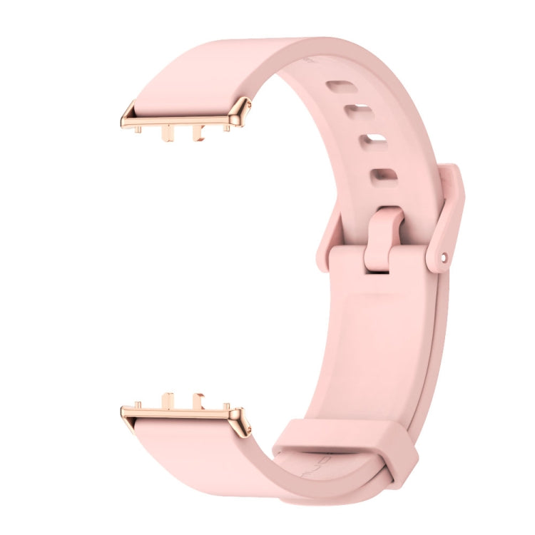 For Samsung Galaxy Fit 3 Mijobs Silicone Watch Band(Pink+Rose Gold)