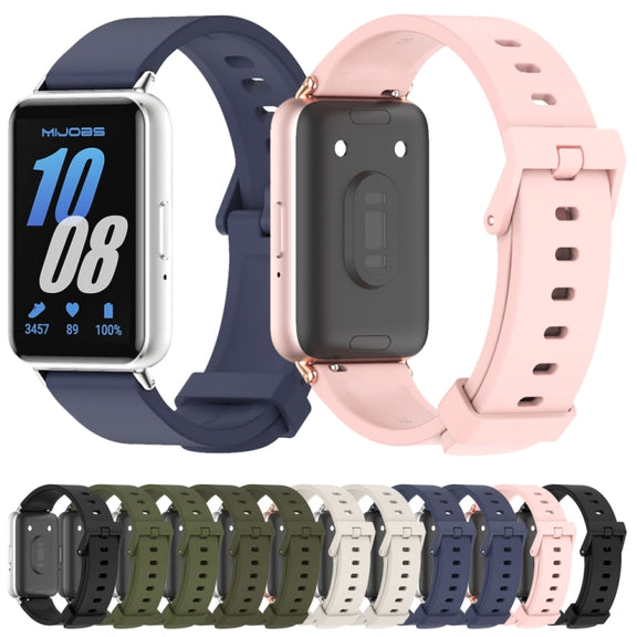 For Samsung Galaxy Fit 3 Mijobs Silicone Watch Band(Black)
