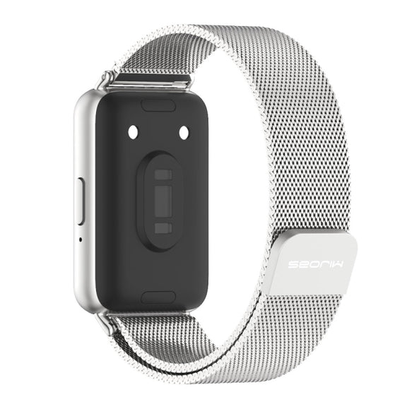 For Samsung Galaxy Fit 3 Mijobs Milan Magnetic Metal Watch Band(Silver)