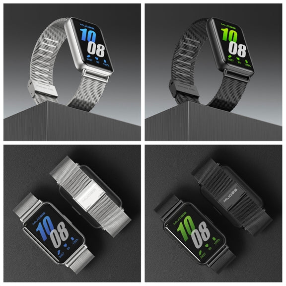 For Samsung Galaxy Fit 3 Mijobs Milan Buckle Metal Watch Band(Silver)