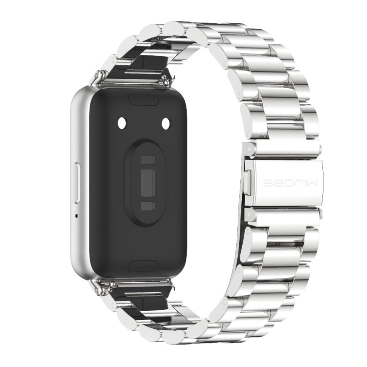 For Samsung Galaxy Fit 3 Mijobs Three-Beads Metal Watch Band(Silver)