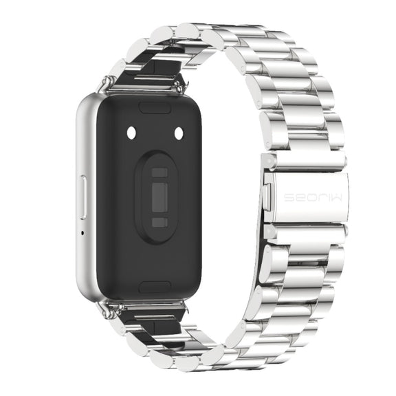 For Samsung Galaxy Fit 3 Mijobs Three-Beads Metal Watch Band(Silver)