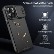 For iPhone 16 Sliding Camshield TPU + PC Phone Case(Black)