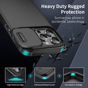 For iPhone 16 Sliding Camshield TPU + PC Phone Case(Black)