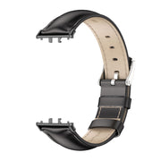 For Samsung Galaxy Fit 3 Mijobs Dual-sided Genuine Leather Watch Band(Black)