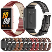 For Samsung Galaxy Fit 3 Mijobs Dual-sided Genuine Leather Watch Band(Bamboo Red Rose Gold)