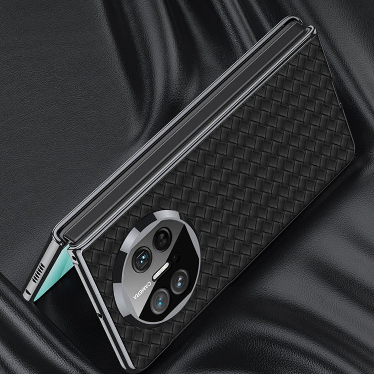 For Huawei Mate X5 GKK Leather Ultra-thin Electroplating Woven Texture Shockproof Phone Case(Black)