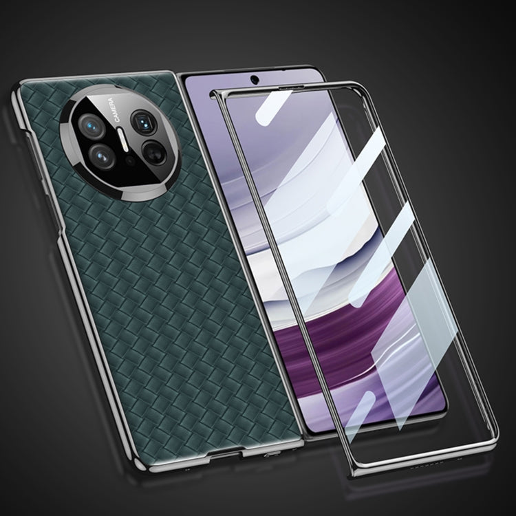 For Huawei Mate X5 GKK Leather Ultra-thin Electroplating Woven Texture Shockproof Phone Case(White)