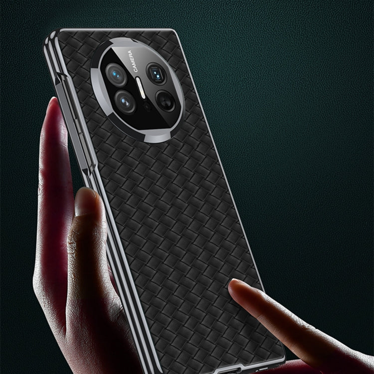 For Huawei Mate X5 GKK Leather Ultra-thin Electroplating Woven Texture Shockproof Phone Case(White)
